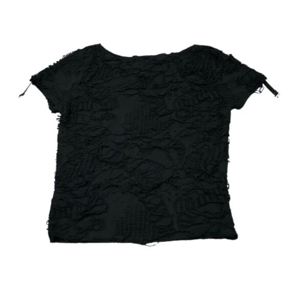 READ Dolls Kill Widow Toxic For Life Shredded Top Shirt Black Size Large - Picture 2 of 10